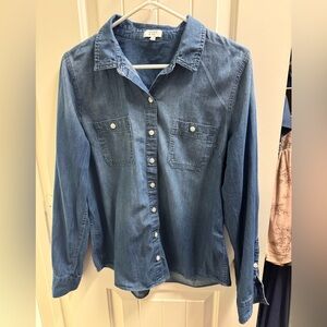 Crown & Ivy Classic Blue Denim Shirt